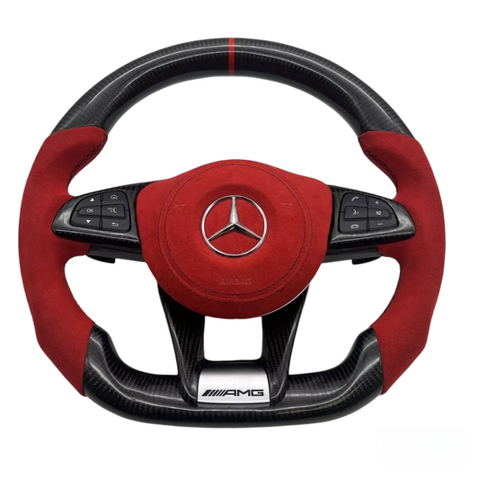 Mercedes-Benz AMG Carbon Fiber Steering Wheel Red