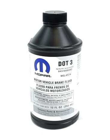 Genuine Mopar Brake Fluid DOT 3 Motor Vehicle Brake Fluid - 12 oz. Bottle (355ml)