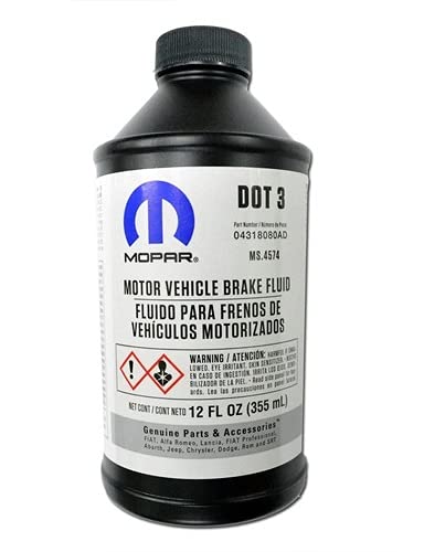 Genuine Mopar Brake Fluid DOT 3 Motor Vehicle Brake Fluid - 12 oz. Bottle (355ml)