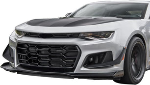 Front Bumper Compatible With 2016-2023 Chevrolet Camaro, 1LE Style Black PP Cover Conversion Lip Grille Grill Bodykit