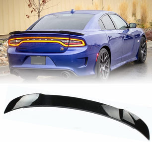 Rear Spoiler for 2015-2022 Dodge Charger GT/RT/SE/SRT/SXT Hellcat Style Rear Trunk Lip Spoiler Wing Rear Trunk Ducktail Lip Wing, Gloss Black