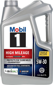 Mobil 1 120769 High Mileage 5W-30 Motor Oil (5 Quart)