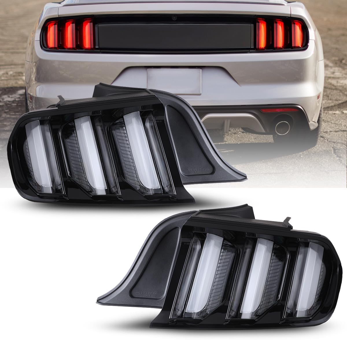 Tail Lights Sequential for Ford Mustang 2015-2023 Tail Lamps LED Rear Lights Car Rear Lamps Assembly Replacement