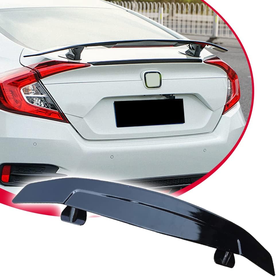 Universal Rear Spoiler, GT Style ABS Racing Spoiler Wing Lightweight, Glossy Black Rear Trunk Spoiler Wing Lid Tail Deck…