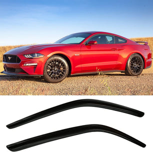 Side Window Wind Vent Deflector,2pc Outside Mount Style Nice Sun Rain Guards Set,Winow Visor fit for 2015-2022 Ford Mustang