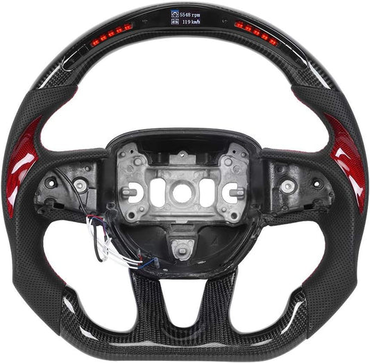 Dodge Challenger/Charger Steering Wheel Carbon Fiber Steering Wheel LED Race Digital Display Shift Lights LED Performance Steering Wheel Fit