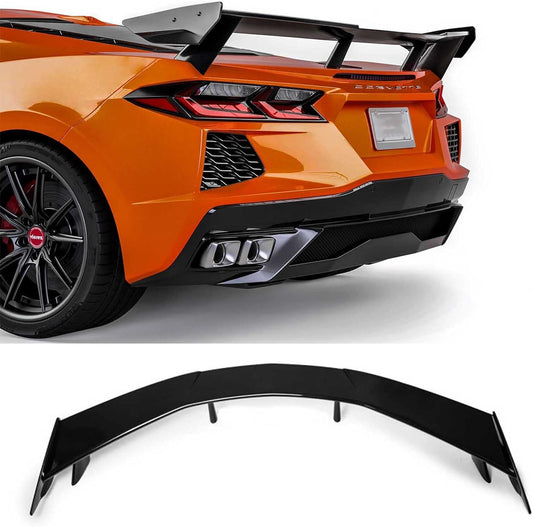 High Wing Spoiler for 2020-2023 Corvette C8 OE Factory Style Gloss Black Rear Spoiler Lid Trunk Wing High Wing Spoiler