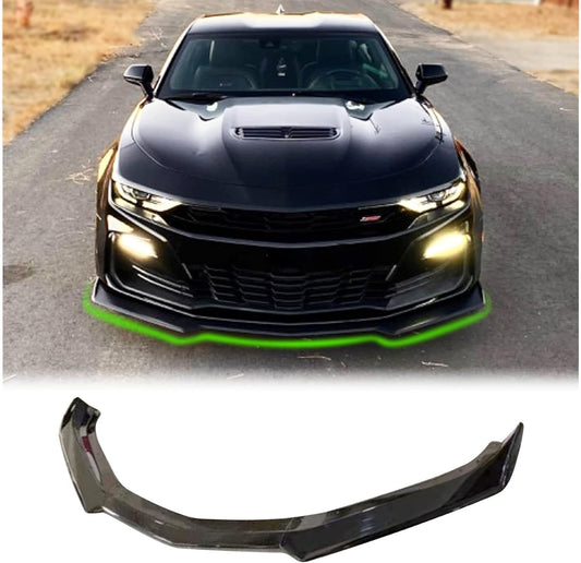 Front Bumper Lip for 16-22 Chevy Camaro SS /19-22 LS LT RS Glossy Black ABS Front Bumper Lip Splitter Spoiler