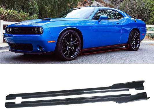 Side Skirt Fit for 2015-2023 Dodge Challenger SXT Lower Side Rocker Panel Extension Bottom Line Extensions Carbon Fiber Style