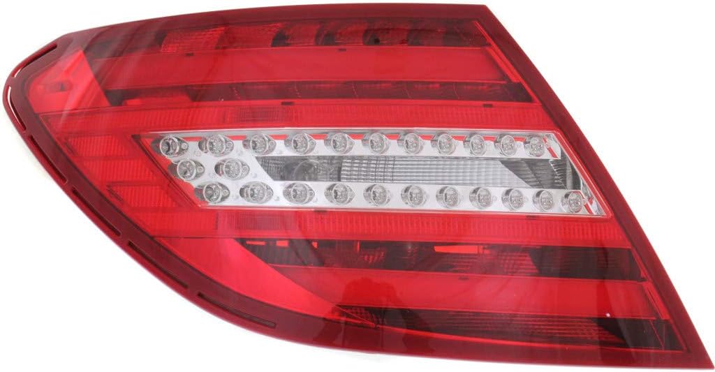 For Mercedes-Benz C250/C63 AMG 2012-2015 Taillight Assembly Driver Side, LED, Clear & Red Lens, Coupe/Sedan