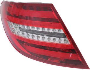 Mercedes-Benz C250/C63 AMG 2012-2015 Taillight Assembly Driver Side, LED, Clear & Red Lens, Coupe/Sedan