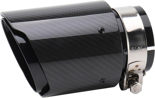 Carbon Fiber Exhaust Tip 3 Inch Inlet 4 Inch Outlet Glossy Black Exhaust Tips 3 Inch Muffler Tip 2pec (Left&Right)