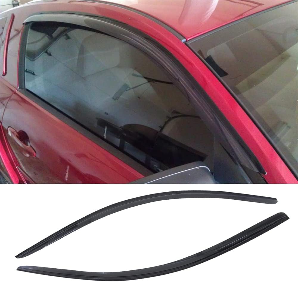 Side Window Wind Vent Deflector,2pc Outside Mount Style Nice Sun Rain Guards Set,Winow Visor fit for 2015-2022 Ford Mustang