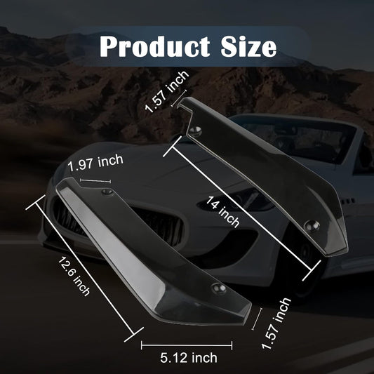 2 PCS Car Rear Bumper Guard Diffuser Splitter Front Bumper Lip Body Kit Vehicle Blade Rear Shovel, Side Fender Skirt Lip Splitter Guard Protector Universal Size for Most Cars (Black)