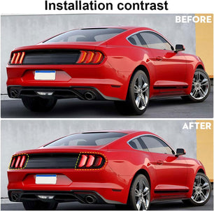 Tail Light Lamp Cover Guard Trim Frame Bezels Decoration Accessories for Ford Mustang 2018 2019 2020 2021(Black)