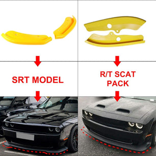 Front Bumper Lip Splitter Protector Replacement for 2015-2024 Dodge Challenger Scat Pack, SRT 392 and 2019-2024 RT GT yellow colour