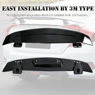 Universal Rear Spoiler, GT Style ABS Racing Spoiler Wing Lightweight, Glossy Black Rear Trunk Spoiler Wing Lid Tail Deck…