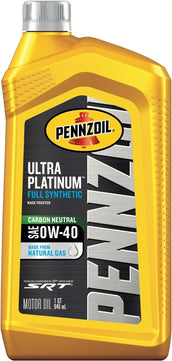 Pennzoil Ultra Platinum Full Synthetic 0W-40 Motor Oil (1 Quart, Pack of 1)