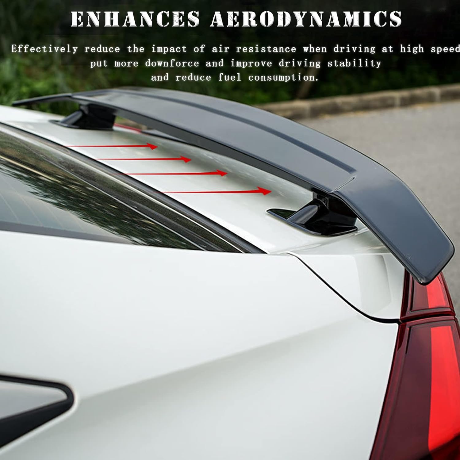 Universal Rear Spoiler, GT Style ABS Racing Spoiler Wing Lightweight, Glossy Black Rear Trunk Spoiler Wing Lid Tail Deck…