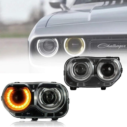 Headlights For Dodge Challenger SXT-RT-SRT-Hellcat 2015-2016-2017-2018-2019-2020-2020-2021-2022 2peace