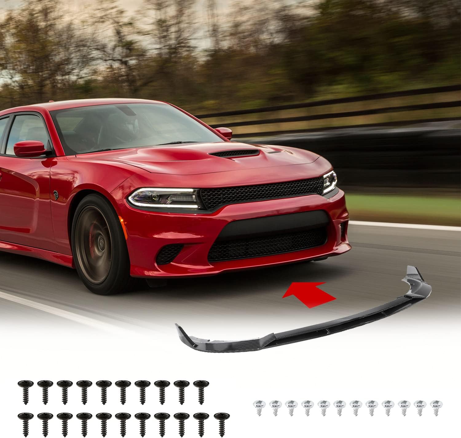 Front Bumper Lip Compatible for 2015-2023 Dodge Charger SRT and Hellcat