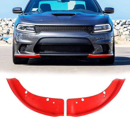 Front Bumper Lip Splitter Protector Compatible with Dodge Charger Hellcat/SRT 392 / Scat Pack/RT Scat Pack/GT/RT, Red and Yellow 2peace