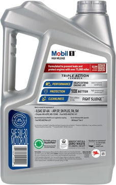 Mobil 1 120769 High Mileage 5W-30 Motor Oil (5 Quart)