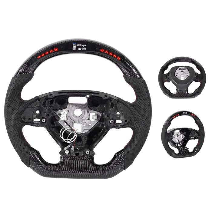 Steering Wheel LED Performance Carbon Fiber Steering Wheel LED Race Digital Display Fit for Corvette C7 2014‑2019