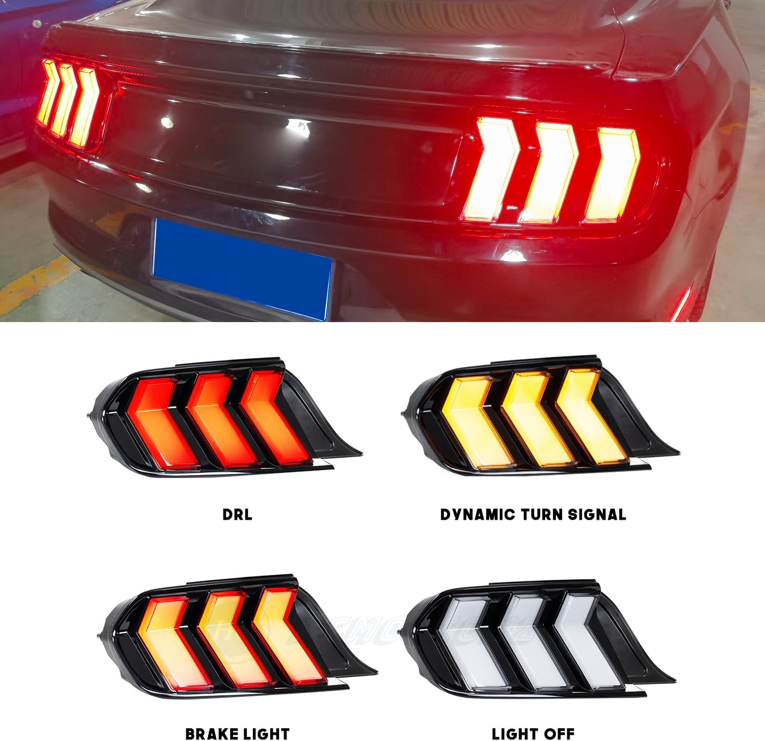 LED Taillights For Ford Mustang 2015-2022 (6 Lighting Modes)