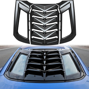 Rear Window Louver for Ford Mustang 2015-2021， Back Windshield Sun Shade Cover Vent GT Lambo Style for Ford Mustang 2015-2021 Accessories (Glossy Black)