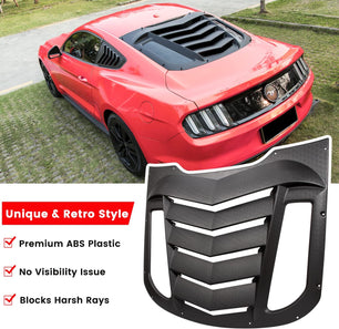 Rear and Side Window Louvers Fit for Ford Mustang 2015 2016 2017 2018 2019 2020 Matte Black ABS Window Visor Sun Shade Cover Vent