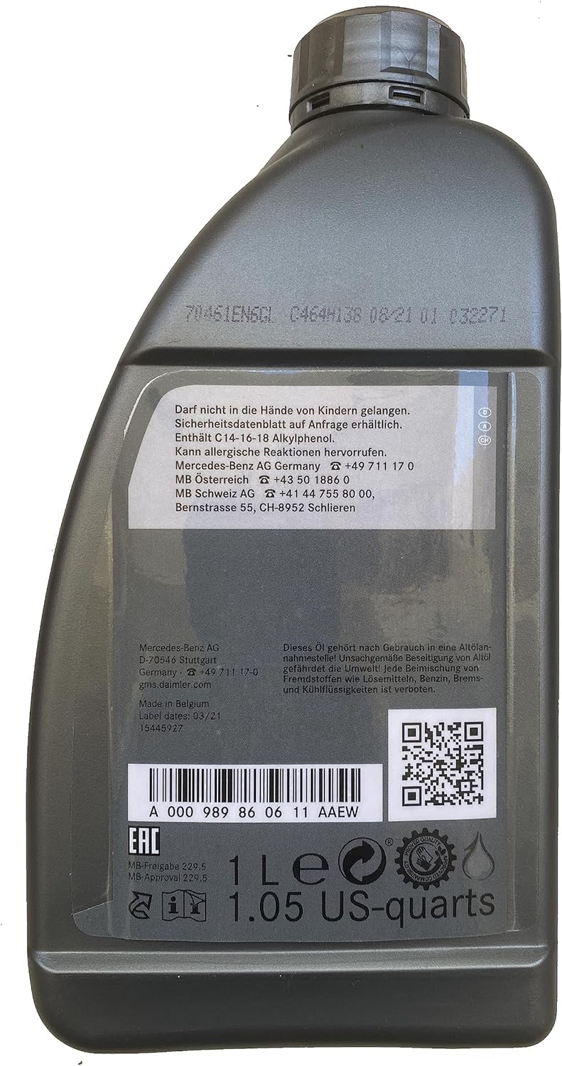 MERCEDES SAE 5W40 229.50 Engine Oil, (1 L)