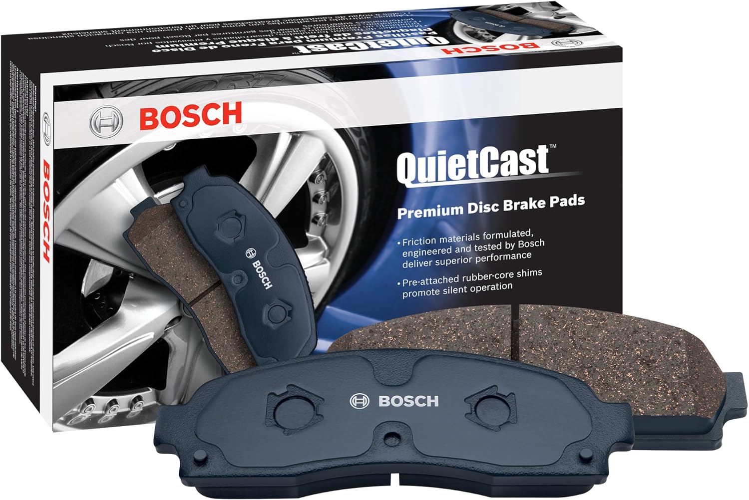 BOSCH BC1282 QuietCast Premium Ceramic Disc Brake Pad Set - Compatible With Select Lexus LS460, LS600h; FRONT