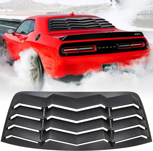 Rear Window Louvers for Dodge Challenger 2008-2023 Windshield Sunshade Cover Vent GT Lambo Style