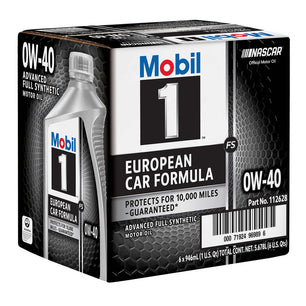 Mobil 1 European Car Formula Full Synthetic Motor Oil, 1-Quart, 6-Pack