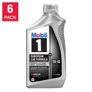 Mobil 1 European Car Formula Full Synthetic Motor Oil, 1-Quart, 6-Pack