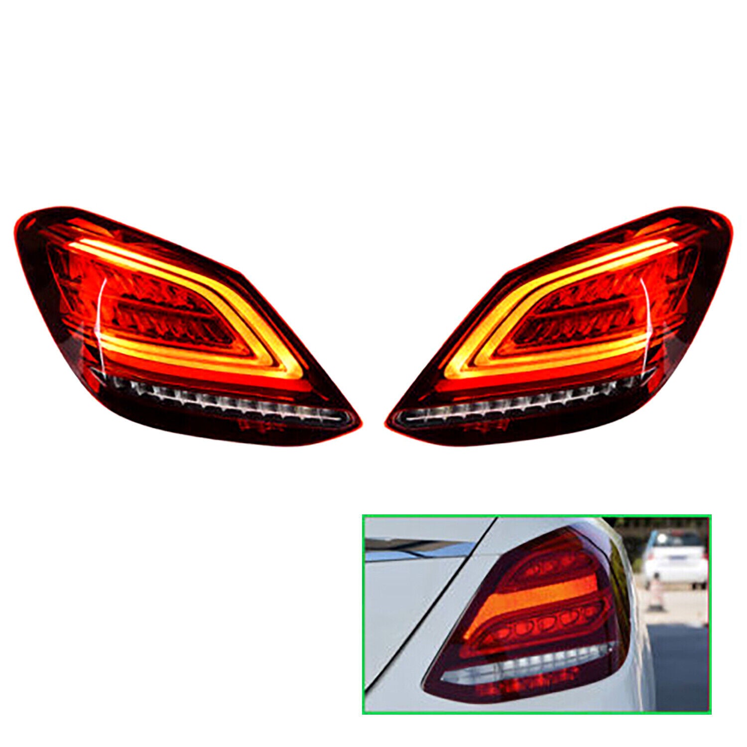 for Mercedes-Benz C300 W205 Tail Light Assembly 2014-2021 Driver & Passenger Side 2peace